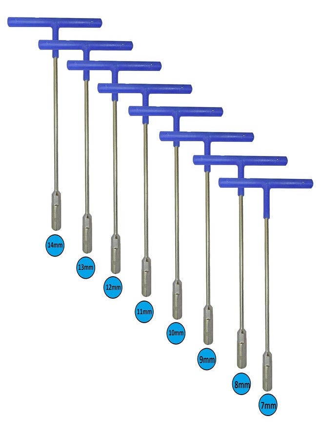 Inditrust 8Pcs Hex T-Socket T Spanner Set for Automobiles/Bike/Car Repair Tools Kit Socket Set (7mm to 14mm)(Pack of 8) Colour may vary - Image 1